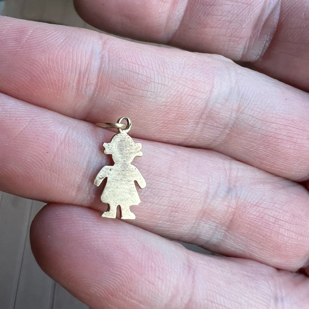 Vintage 14k girl gold charm